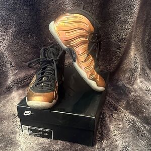 Nike Little Posite One Metallic Bronze Sneakers 6Y